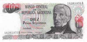 Argentinien p313a-2B 10 Pesos 1983